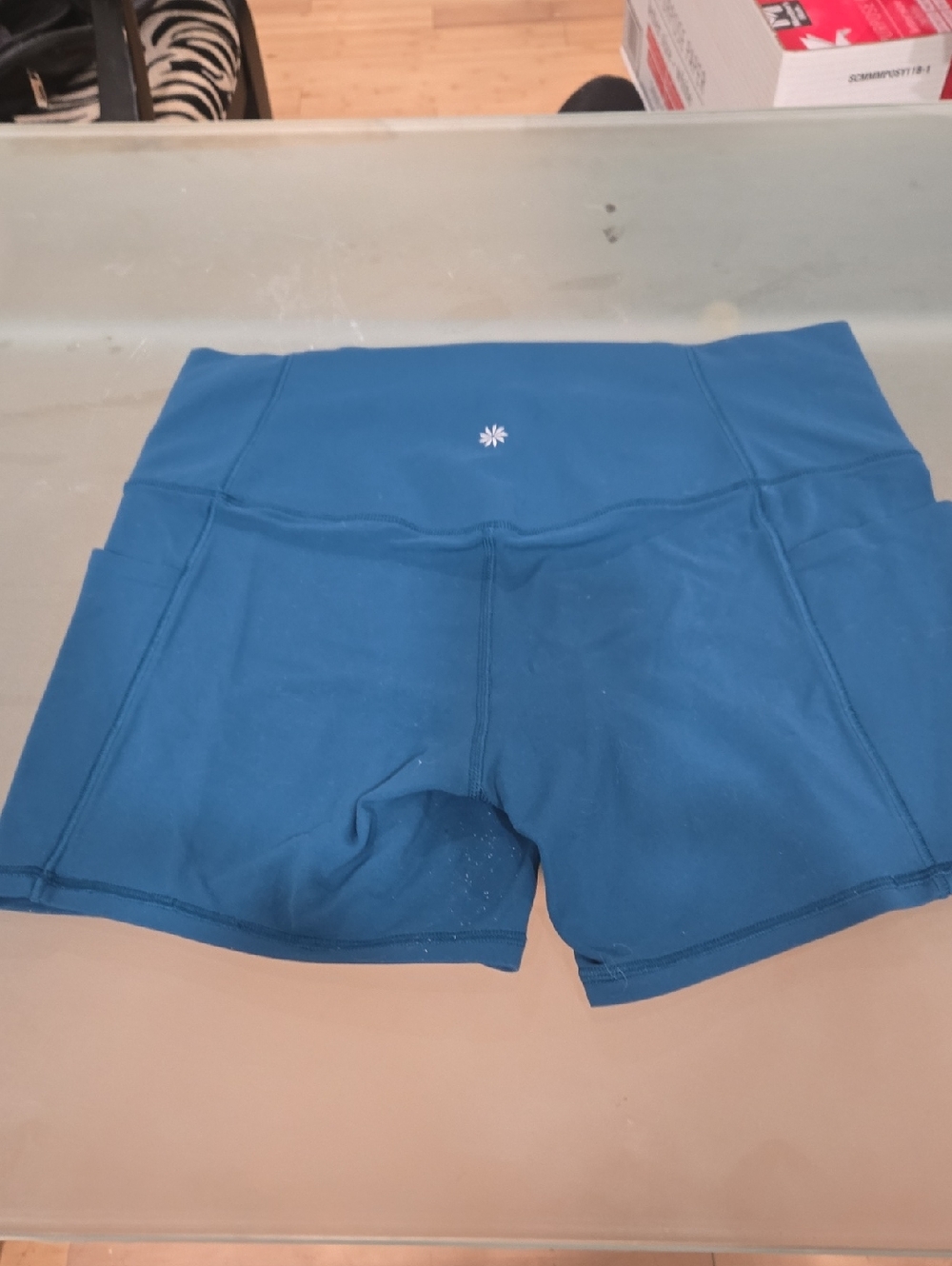 Athleta Teal Performance High-Rise Athletic Shorts